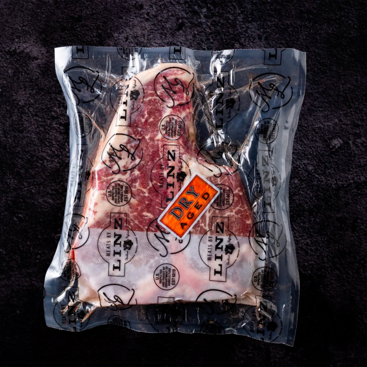 Porterhouse LHA Reserve Dry Aged — empaque al vacío con etiqueta Dry Aged de Meats by Linz | MEAT MX