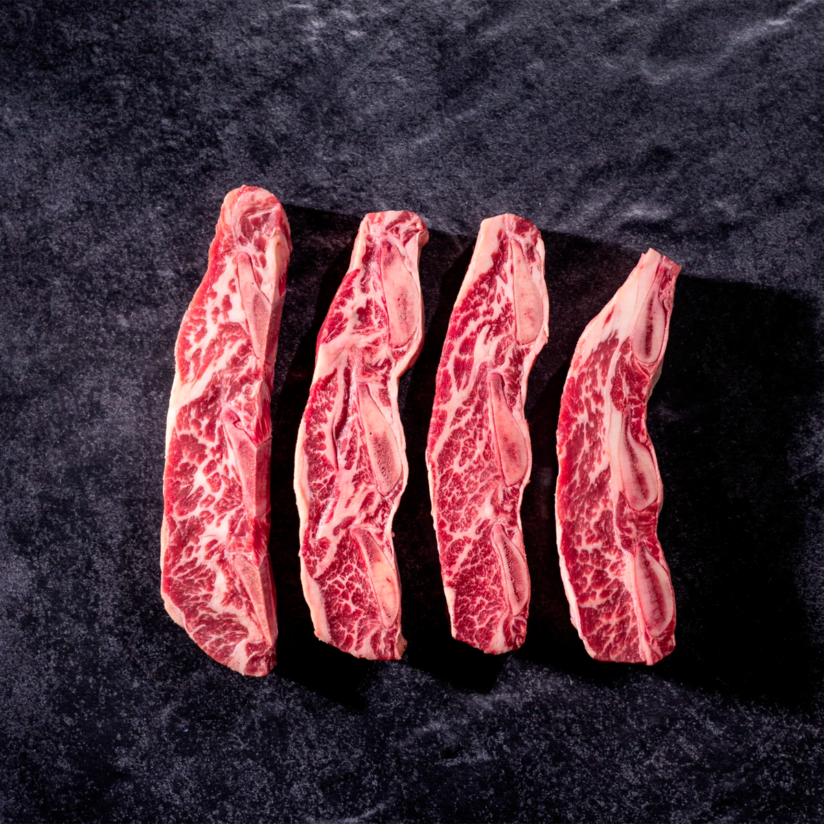 Tira De Asado 3 Huesos Linz Heritage Angus — detalle de marmoleo | MEAT MX